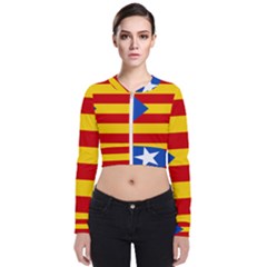 Blue Estelada Catalan Independence Flag Long Sleeve Zip Up Bomber Jacket by abbeyz71