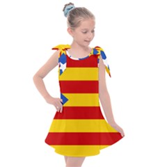 Blue Estelada Catalan Independence Flag Kids  Tie Up Tunic Dress by abbeyz71