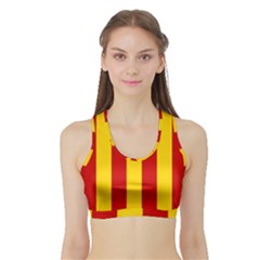 Blue Estelada Catalan Independence Flag Sports Bra With Border by abbeyz71