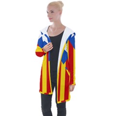 Blue Estelada Catalan Independence Flag Longline Hooded Cardigan by abbeyz71