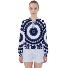 Design Mandala Pattern Circular Women s Tie Up Sweat by Pakrebo