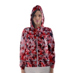 Black Red  Hooded Windbreaker (women) by artifiart