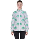 Plant Pattern Green Leaf Flora High Neck Windbreaker (Women) View1