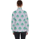 Plant Pattern Green Leaf Flora High Neck Windbreaker (Women) View2