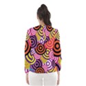 Abstract Circles Background Retro Hooded Windbreaker (Women) View2