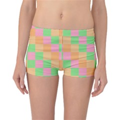 Checkerboard Pastel Squares Boyleg Bikini Bottoms by Pakrebo