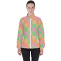 Checkerboard Pastel Squares High Neck Windbreaker (Women) View1