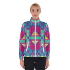 Checkerboard Squares Abstract Winter Jacket by Pakrebo