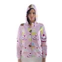 Cupcakes Wallpaper Paper Background Hooded Windbreaker (Women) View1