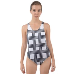 Seamless Stripe Pattern Lines Cut-out Back One Piece Swimsuit by Pakrebo