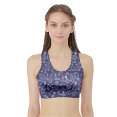 Tropical Pattern Sports Bra With Border