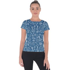 Tropical Pattern Short Sleeve Sports Top  by Valentinaart