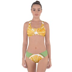 Pop Art Orange  Criss Cross Bikini Set by Valentinaart