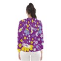 Floral Flowers Wallpaper Paper Hooded Windbreaker (Women) View2