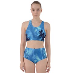 Fractal Art Feather Swirls Puffy Racer Back Bikini Set by Pakrebo