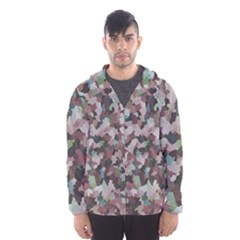 Gray Facets Hooded Windbreaker (men) by artifiart