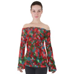 Redness Off Shoulder Long Sleeve Top by artifiart