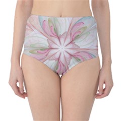 Pink Blue Flower Blossom Rose Classic High-waist Bikini Bottoms by Pakrebo