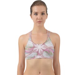 Pink Blue Flower Blossom Rose Back Web Sports Bra by Pakrebo