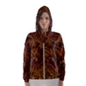 Copper Caramel Swirls Abstract Art Hooded Windbreaker (Women) View1