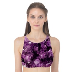 Amethyst Purple Violet Geode Slice Tank Bikini Top by genx