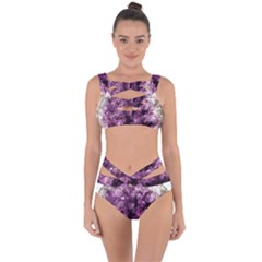Amethyst Purple Violet Geode Slice Bandaged Up Bikini Set  by genx