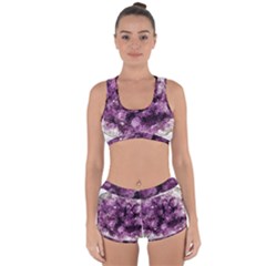 Amethyst Purple Violet Geode Slice Racerback Boyleg Bikini Set by genx