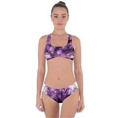 Amethyst Purple Violet Geode Slice Criss Cross Bikini Set by genx