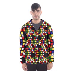 Graphic Pattern Rubiks Cube Cube Hooded Windbreaker (men) by Pakrebo