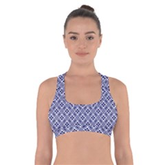 Wreath Differences Indigo Deep Blue Cross Back Sports Bra by Pakrebo