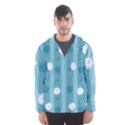 Gardenia Flowers White Blue Hooded Windbreaker (Men) View1