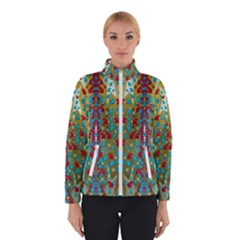 Raining Paradise Flowers In The Moon Light Night Winter Jacket by pepitasart