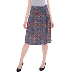 Tile Repeating Colors Textur Midi Beach Skirt by Pakrebo