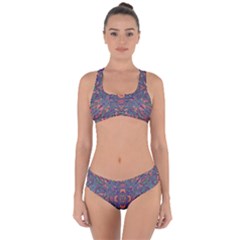 Tile Repeating Colors Textur Criss Cross Bikini Set by Pakrebo