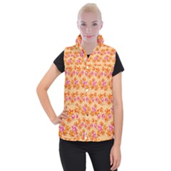 Maple Leaf Autumnal Leaves Autumn Women s Button Up Vest by Pakrebo