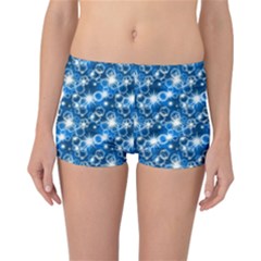 Star Hexagon Blue Deep Blue Light Reversible Boyleg Bikini Bottoms by Pakrebo