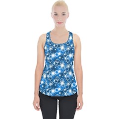 Star Hexagon Blue Deep Blue Light Piece Up Tank Top by Pakrebo