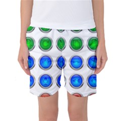 Vector Round Image Color Button Women s Basketball Shorts by Pakrebo