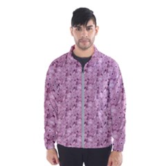 Texture Flower Background Pink Windbreaker (men) by Pakrebo