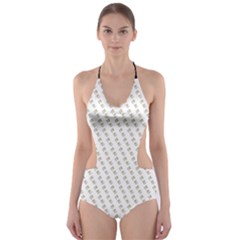 No Step On Snek Pattern White Background Meme Cut-out One Piece Swimsuit by snek