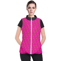 No Step On Snek Pattern Pink Background Meme Women s Puffer Vest by snek