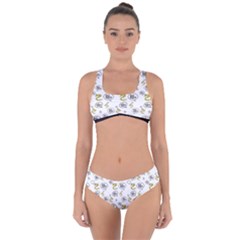 No Step On Snek Do Not Bubble Speech Pattern White Background Meme Criss Cross Bikini Set by snek