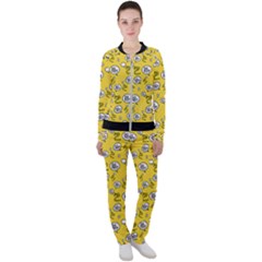 No Step On Snek Do Not Bubble Speech Pattern Yellow Background Meme Casual Jacket And Pants Set by snek