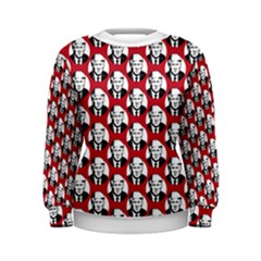 Trump Retro Face Pattern Maga Red Us Patriot Women s Sweatshirt by snek