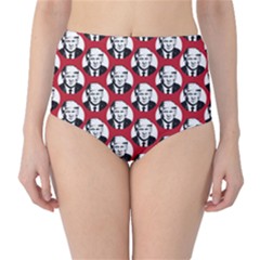 Trump Retro Face Pattern Maga Red Us Patriot Classic High-waist Bikini Bottoms by snek