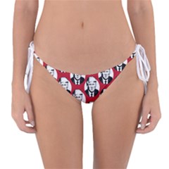 Trump Retro Face Pattern Maga Red Us Patriot Reversible Bikini Bottom by snek