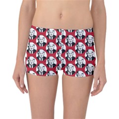 Trump Retro Face Pattern Maga Red Us Patriot Reversible Boyleg Bikini Bottoms by snek