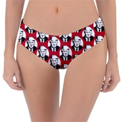 Trump Retro Face Pattern Maga Red Us Patriot Reversible Classic Bikini Bottoms by snek