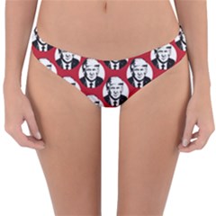 Trump Retro Face Pattern Maga Red Us Patriot Reversible Hipster Bikini Bottoms by snek