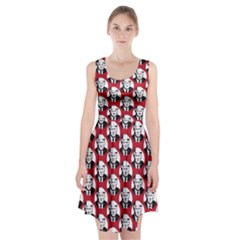 Trump Retro Face Pattern Maga Red Us Patriot Racerback Midi Dress by snek